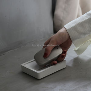 Porte-<span class=keywords><strong>savon</strong></span> en béton texturé bicolore, rectangulaire, drainable, noir et blanc, polyvalent, décoration d'intérieur, vente en gros - Product Image 5