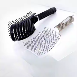 Spazzola per Capelli Personalizzata <span class=keywords><strong>all</strong></span>'Ingrosso, Bianca e Nera, per Capelli Ricci, con Logo, Pettine Cavo di Alta Qualità per Massaggio, Uso Domestico e Professionale - Product Image 2