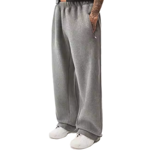 Custom Super Open Hem Oversized Cotton <b>Spandex</b> Elastic Breathable Worsted Mid Flat High Casual Vintage Baggy Jogger <b>Pant</b> OEM - Product Image 1
