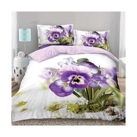 Housse de couette en polyester 100% imprimée numérique de fleur 3D de luxe