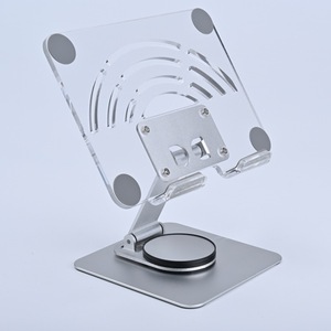 무지개 회전 태블릿 스탠드 아크릴 패널 접이식 리프트 폰 알루미늄 합금 베이스 회전 지지대 - Product Image 5
