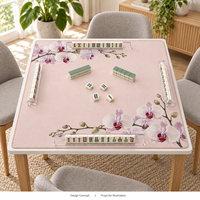 Tapis de Mahjong Yugaland en caoutchouc inodore, imperméable, antidérapant et résistant à la saleté, 800*800mm, 3mm, pour coin de jeu de cartes