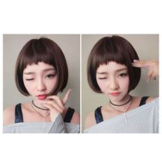 วิกผมแม่มดน่ารักคุณภาพสูงผมสั้นหลากหลายสไตล์ Mnet วิกผมหยิกยาวใยสังเคราะห์ที่ตัดออกจากวัสดุเส้นเดี่ยวฐาน - Product Image 1