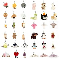 Porte-clés pendentif Jellycat JC avec les trois étiquettes et la marque en acier, jouet en peluche Gilly Cat Barcelona Bear en fibre de polyester