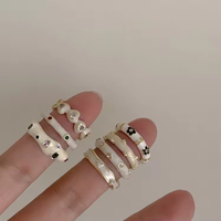 Bague en Zircon Coloré pour Femme, Style INS, Combinaison Élégante, Petite et Haut de Gamme, Ouverture Ajustable, Tendance, Nouvelle Édition 2025