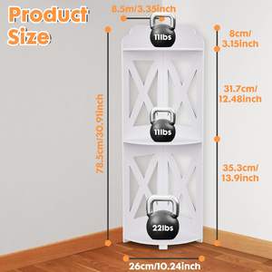 Armoire de rangement pour salle de bain, petite salle de bain, support de <span class=keywords><strong>papier</strong></span> toilette blanc, étagère d'angle - Product Image 5