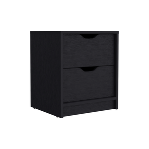 Basilea 2 <b>Drawer</b> Nightstand Black <b>Storage</b> Side Table Pull Out System - Product Image 6
