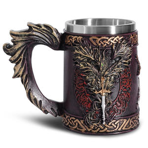 Chopes à bière en acier inoxydable de style médiéval Celtics Norse God, vente en gros, MAA05, usage domestique, motif de Noël, pour le <span class=keywords><strong>café</strong></span> et la bière - Product Image 6