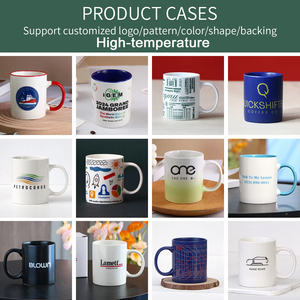 Biểu tượng tùy chỉnh in sứ Mug cá nhân thăng hoa Quà Tặng màu đỏ đen cafe thương hiệu khuyến mại gốm cốc cà phê Mug - Product Image 5