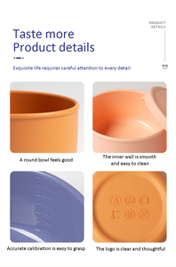 Microwavable Multifunction Safe Non Toxic Free Soft Silicone Rainbow Series Bowl Kids <b>Lunch</b> Box <b>Set</b> with Lids Portable - Product Image 6