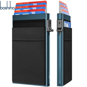 Men's Minimalist Business RFID Blocking Slim Wallet Pop-up Metal Card Case for Money and Notes Credit Card Holder - Product Image 1