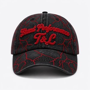 Wholesale Custom Logo Raw Edge Applique <b>Flat</b> Embroidery Washed Heavy Denim 6 Panel Baseball Cap Vintage Dad <b>Hat</b> Manufacturer - Product Image 2
