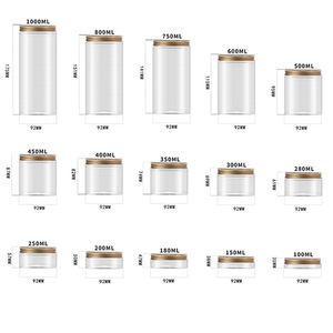 Pot transparent à large ouverture pour animaux de compagnie, diamètre 92 mm, 500, 750, 800, 1000 ml, avec couvercle en aluminium doré, emballage général - Product Image 4