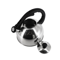 Théière à café en acier inoxydable de 2,5 l avec poignée en PP pour cuisinières à gaz