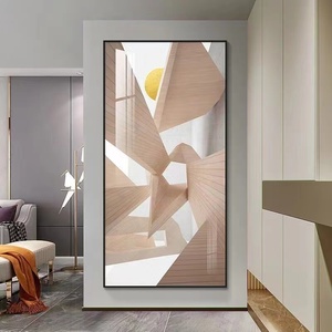 Khung nhà phòng khách tường nghệ thuật trang trí Tùy chỉnh cao cấp hợp kim nhôm tác phẩm nghệ thuật pha lê sứ sơn hiện đại trừu tượng - Product Image 3