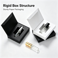 Boîte en carton rigide magnétique écologique personnalisée pour échantillon de parfum portable, flacon pulvérisateur, emballage cadeau pour exposition