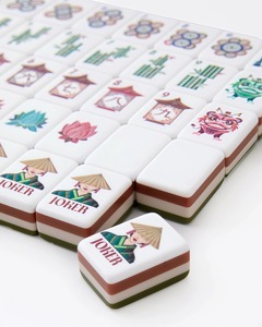 Nouvel ensemble de <span class=keywords><strong>mahjong</strong></span> rétro de style chinois, motif Danse du Lion vert olive, en résine premium, pour adultes, décoration intérieure - Product Image 3
