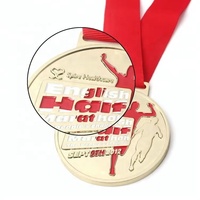 Médailles de sport personnalisées en alliage de zinc pour marathon et course à pied avec cordon en tissu