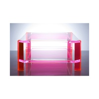 Table d'appoint en acrylique avec miroir en verre Table basse en plexiglas Table de salon Table de centre d'hôtel