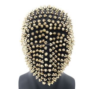 Direto da Fábrica Venda de Alta Qualidade Halloween Louco Full Face Punk Estilo Máscara Rebite Spike Tecido Gems para Horror Trajes De Carnaval - Product Image 2
