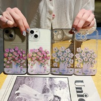 Coque de téléphone portable en TPU imperméable à fleurs, impression personnalisée avec votre propre logo, coque de téléphone souple pour tous les modèles, vente chaude