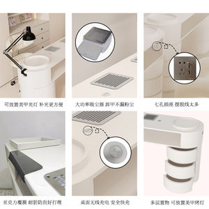 Estación de <span class=keywords><strong>Manicura</strong></span> al Vacío Tipo Crema con Enchufe y Lámpara UV, Estación Completa para Una/Dos/Tres Personas - Product Image 4