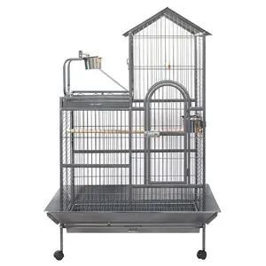 Atacado papagaio australiano-Large Is Round Under 400 For Australian Birds Wholesale Cages Wedding Indoor With Wheel Vambu Standing Decorative Bird Cage