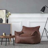 Housse de canapé à une seule siège, sac d'angle en cuir synthétique, pochette de siège en tissu suédé, fauteuil de Pouf populaire