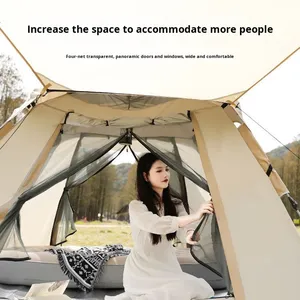 Strictly Selected Oxford Camouflage Four-Season Outdoor Camping <b>Canopy</b> <b>Tent</b> 2-In-1 Fully Automatic Quick-Open Folding - Product Image 3