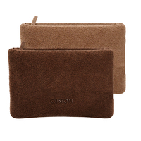 Sac en tissu éponge personnalisé avec logo GWP, sac de rangement pour cosmétiques moelleux et gonflé, pochette douce, sac de toilette