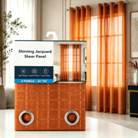 Rideaux Transparents Jacquard Modernes Orange Brillants 2 Pièces – Décoration Intérieure Élégante Lavable en Machine pour Vente en Gros Usine