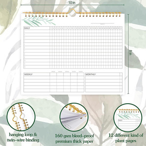 Nouvel arrivage de reliure personnalisée à deux fils <span class=keywords><strong>agenda</strong></span> du journal de <span class=keywords><strong>l</strong></span>'année académique 160gsm carnet de notes hebdomadaire habitudes de suivi planificateur d'objectifs - Product Image 2