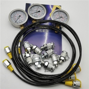 3 Gauges Hydraulic Pressure Testing Kit <b>Diagnostic</b> <b>Tool</b> Set, Hydraulic Pressure Measurement Kit for All Heavy Equipments - Product Image 5
