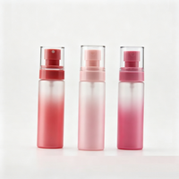 Vente flash - Flacon de lotion en plastique rose de luxe 80 ml avec pompe vaporisateur pour soins de la peau - Emballage cosmétique