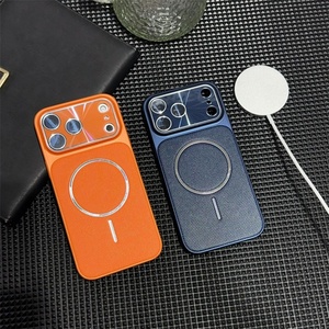 Funda Magnética de Cuero PU para Teléfono con Lente de Vidrio HD para iPhone 17 Air 13 14 15 16 Pro Max, Carcasa Trasera Antigolpes - Product Image 2