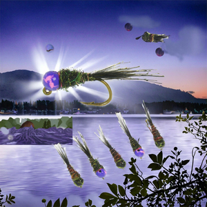 Vente en gros # 16 leurres de pêche à la mouche <span class=keywords><strong>pour</strong></span> truites, perles <span class=keywords><strong>jig</strong></span> mouchetées, nymphes Euro Wet et Perdigon à coulée rapide, <span class=keywords><strong>pour</strong></span> la pêche au bar - Product Image 3