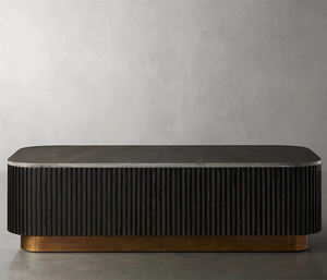 Luxury Livingroom Coffee <b>Tables</b> Modern Fluted Design <b>Stone</b> <b>Top</b> Coffee <b>Tables</b> - Product Image 2