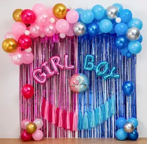 男孩或女孩性别揭示派对装饰套装气球拱形花环套装婴儿淋浴儿童男孩女孩生日派对用品