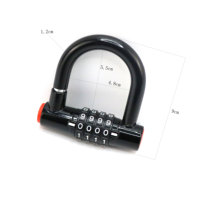 Vente en gros d'usine, cadenas antivol pour vélo en forme de fer à cheval, en alliage de zinc, résistant à l'usure, avec code à 4 chiffres, mini et portable