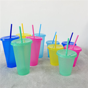 USA 16oz 24oz PP pack of 5 Reusable Hard Plastic Venti glitter Reusable Frosted plastic ice cold LGBT <strong>Pride</strong> glitter Iced cold cups - Product Image 1