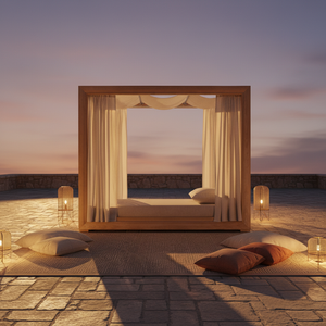 <span class=keywords><strong>COSTA</strong></span> estilo moderno muebles de madera al aire libre resistente a la intemperie cortina cama de día duradero jardín doble teca dosel cama - Product Image 4
