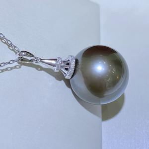 Collar de Perlas Naturales de Agua Dulce, Blancas, con Colores Mezclados, de 6-10 mm, con Luz Intensa y Pequeñas Imperfecciones, 60 cm de Largo, Caja de Regalo Incluida - Product Image 2