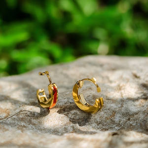 Pendientes de Aro Finos de Acero Inoxidable 316L con Baño de Oro PVD, Resistentes y Sostenibles - Product Image 3