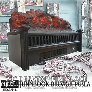 Cheminée électrique de 23 pouces avec flamme simulée, autoportante, télécommande et application, en anglais, pour voiture, maison, extérieur, hôtel - Product Image 2