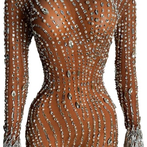 Vestido de Noche Largo con Flecos de Cristal Brillante, Nuevo Modelo de Verano 2025, Vestido de Fiesta de Lujo para Celebridades, Vestido de Gala con Lentejuelas - Product Image 5