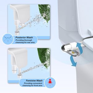 Ultra-Slim Dual Nozzle <strong>Shattaf</strong> Bidet Attachment with Adjustable Water Pressure Non-Electric Bidet <strong>Bathroom</strong> Smart Toilet Sprayer - Product Image 3