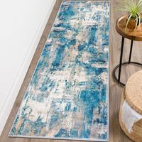 Tapis en Faux Cachemire Imprimé Mince Tapis de Coureur Abstrait Moderne 2x6 Chemin de Cuisine Lavable Tapis de Coureur de Couloir Doux et Antidérapant