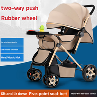 Poussette bébé réversible, pliable et légère, adaptée pour la position assise ou allongée.