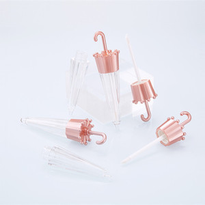 Contenitori Vuoti per Lucidalabbra a Forma di Ombrello, Carini, con Tappo Elettroplaccato Oro Rosa, Striscia Verticale Trasparente, Ricaricabili, in Plastica <span class=keywords><strong>FAYE</strong></span> - Product Image 2