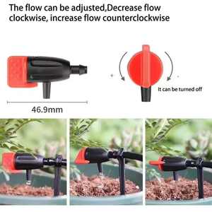 Boquilla de control de flujo ajustable color naranja para sistema de riego de suculentas en jardín o balcón - Product Image 3